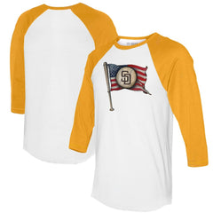 MLB San Diego Padres Tiny Turnip Women's Baseball Flag 3/4-Sleeve Raglan T-Shirt