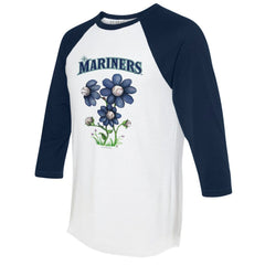 MLB Seattle Mariners Tiny Turnip Women's Blooming Baseballs 3/4-Sleeve Raglan T-Shirt
