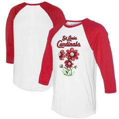 MLB St. Louis Cardinals Tiny Turnip Women's Blooming Baseballs 3/4-Sleeve Raglan T-Shirt