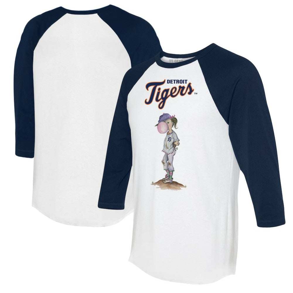 MLB Detroit Tigers Tiny Turnip Women's Bubbles 3/4-Sleeve Raglan T-Shirt