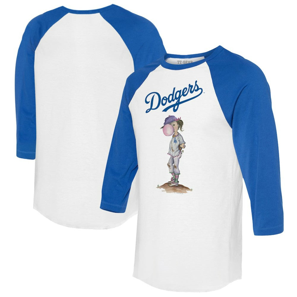 MLB Los Angeles Dodgers Tiny Turnip Women's Bubbles 3/4-Sleeve Raglan T-Shirt