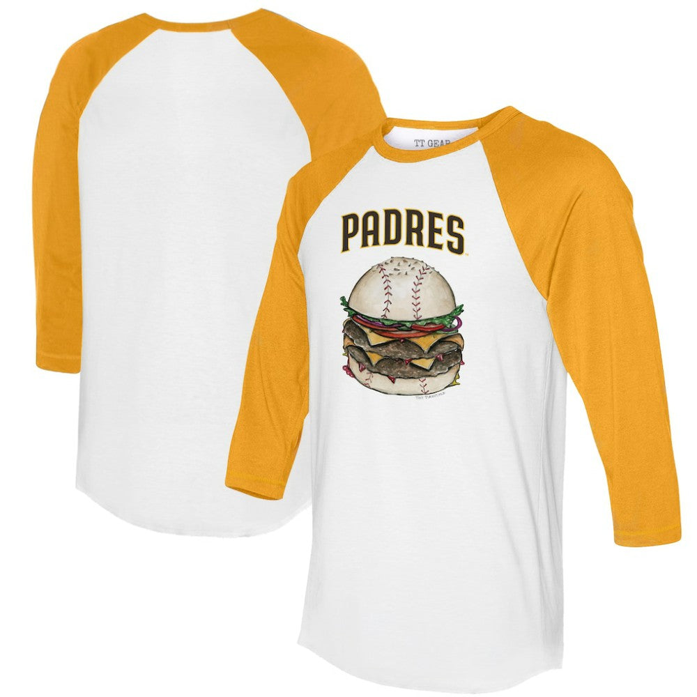 MLB San Diego Padres Tiny Turnip Women's Burger 3/4-Sleeve Raglan T-Shirt