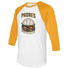MLB San Diego Padres Tiny Turnip Women's Burger 3/4-Sleeve Raglan T-Shirt