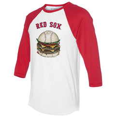 MLB Boston Red Sox Tiny Turnip Women's Burger 3/4-Sleeve Raglan T-Shirt