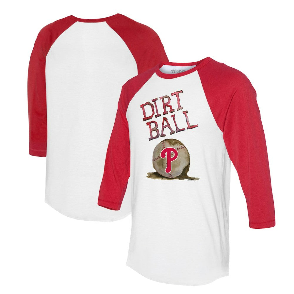MLB Philadelphia Phillies Tiny Turnip Women's Dirt Ball 3/4-Sleeve Raglan T-Shirt