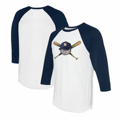 MLB Houston Astros Tiny Turnip Women's Hat Crossbats 3/4-Sleeve Raglan T-Shirt