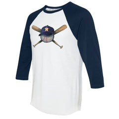 MLB Houston Astros Tiny Turnip Women's Hat Crossbats 3/4-Sleeve Raglan T-Shirt