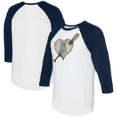MLB Seattle Mariners Tiny Turnip Women's Heart Bat 3/4-Sleeve Raglan T-Shirt