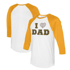 MLB San Diego Padres Tiny Turnip Women's I Love Dad 3/4-Sleeve Raglan T-Shirt