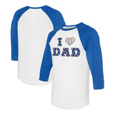 MLB Chicago Cubs Tiny Turnip Women's I Love Dad 3/4-Sleeve Raglan T-Shirt