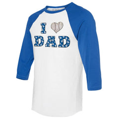 MLB Los Angeles Dodgers Tiny Turnip Women's I Love Dad 3/4-Sleeve Raglan T-Shirt