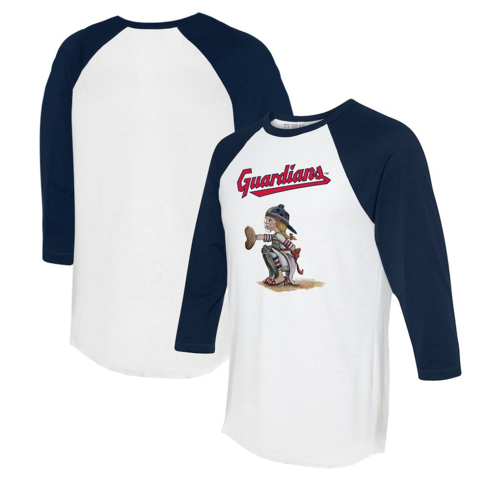 MLB Cleveland Guardians Tiny Turnip Women's Kate 3/4-Sleeve Raglan T-Shirt