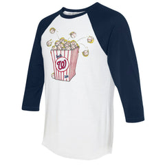MLB Washington Nationals Tiny Turnip Women's Popcorn 3/4-Sleeve Raglan T-Shirt