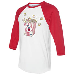 MLB Los Angeles Angels Tiny Turnip Women's Popcorn 3/4-Sleeve Raglan T-Shirt