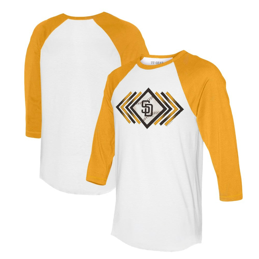 MLB San Diego Padres Tiny Turnip Women's Prism Arrows 3/4-Sleeve Raglan T-Shirt