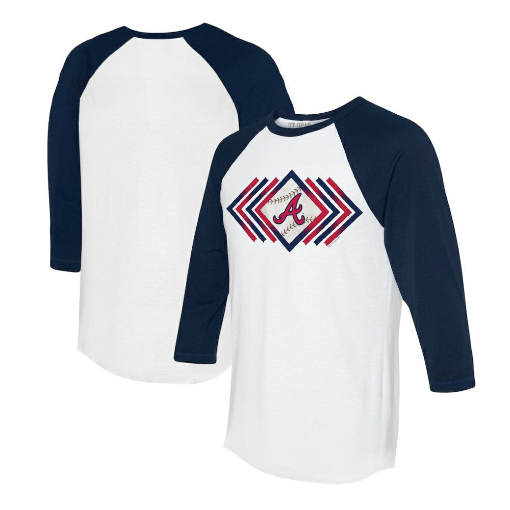 MLB Atlanta Braves Tiny Turnip Women's Prism Arrows 3/4-Sleeve Raglan T-Shirt