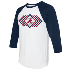 MLB Atlanta Braves Tiny Turnip Women's Prism Arrows 3/4-Sleeve Raglan T-Shirt
