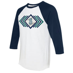 MLB Seattle Mariners Tiny Turnip Women's Prism Arrows 3/4-Sleeve Raglan T-Shirt