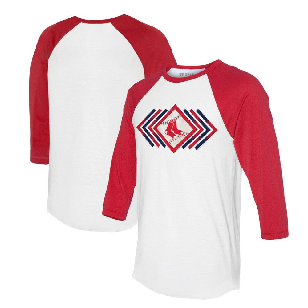 MLB Boston Red Sox Tiny Turnip Women's Prism Arrows 3/4-Sleeve Raglan T-Shirt