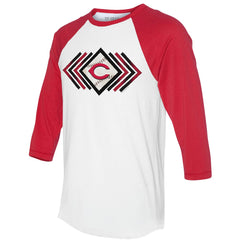 MLB Cincinnati Reds Tiny Turnip Women's Prism Arrows 3/4-Sleeve Raglan T-Shirt