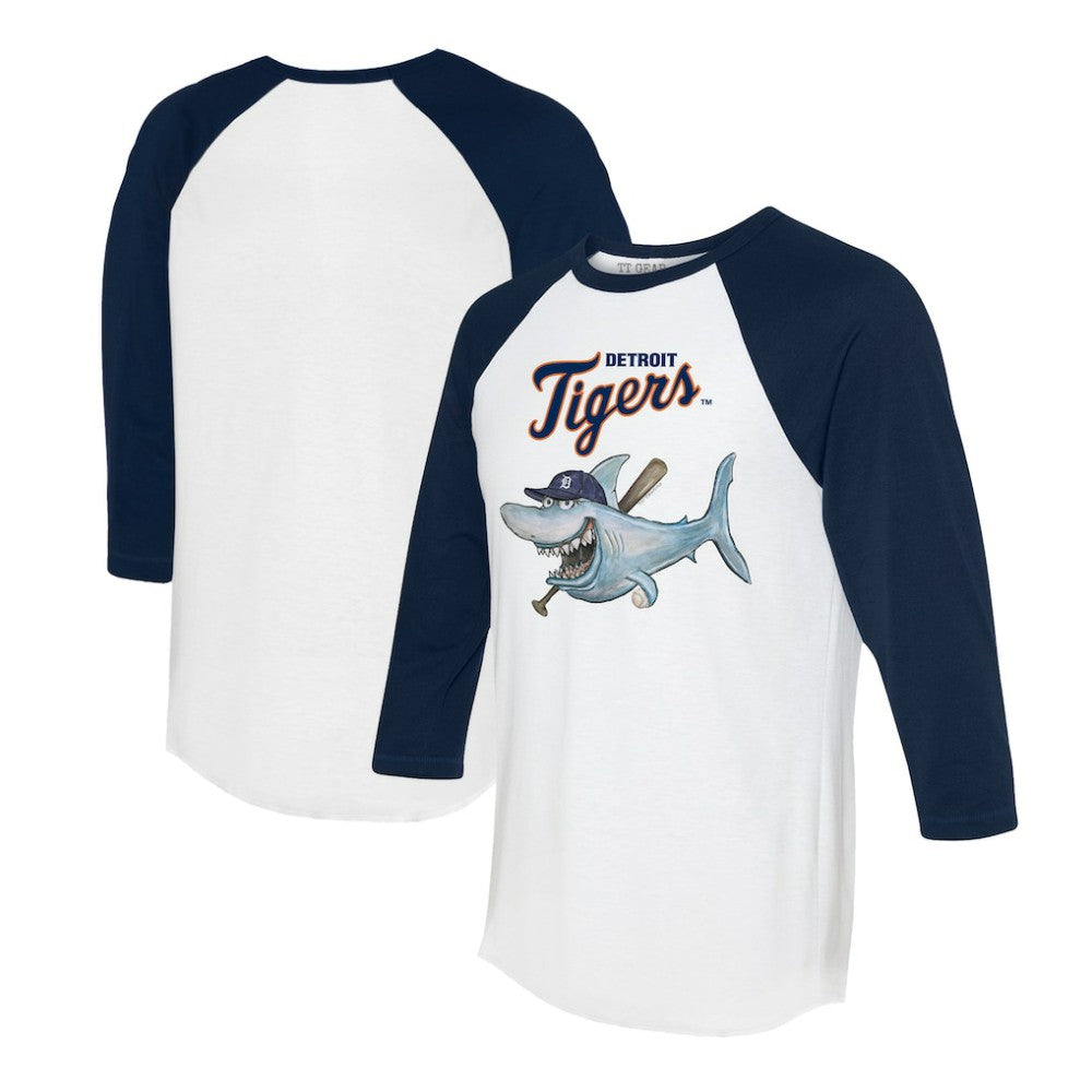 MLB Detroit Tigers Tiny Turnip Women's Shark 3/4-Sleeve Raglan T-Shirt