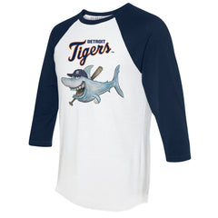 MLB Detroit Tigers Tiny Turnip Women's Shark 3/4-Sleeve Raglan T-Shirt
