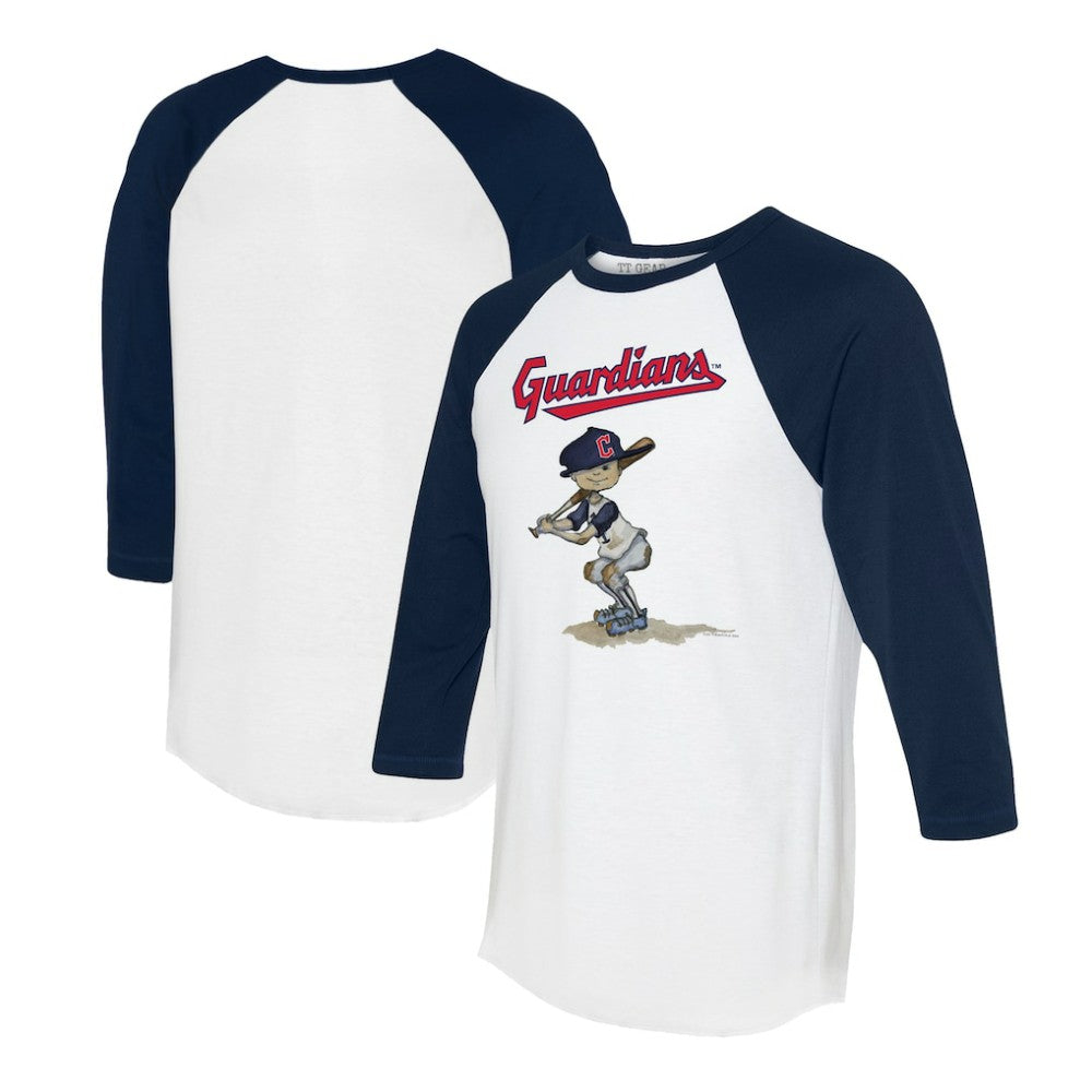 MLB Cleveland Guardians Tiny Turnip Women's Slugger 3/4-Sleeve Raglan T-Shirt