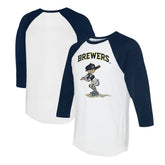 MLB Milwaukee Brewers Tiny Turnip Women's Slugger 3/4-Sleeve Raglan T-Shirt