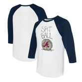MLB Atlanta Braves Tiny Turnip Women's Spit Ball 3/4-Sleeve Raglan T-Shirt