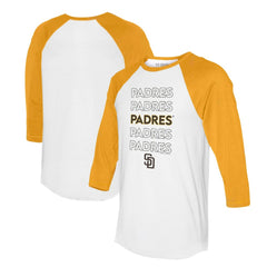 MLB San Diego Padres Tiny Turnip Women's Stacked 3/4-Sleeve Raglan T-Shirt