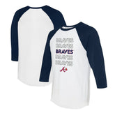 MLB Atlanta Braves Tiny Turnip Women's Stacked 3/4-Sleeve Raglan T-Shirt