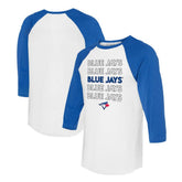 MLB Toronto Blue Jays Tiny Turnip Unisex Stacked 3/4-Sleeve Raglan T-Shirt