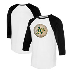 MLB Athletics Tiny Turnip Unisex Stitched Baseball 3/4-Sleeve Raglan T-Shirt
