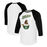 MLB Athletics Tiny Turnip Unisex Sundae Helmet 3/4-Sleeve Raglan T-Shirt