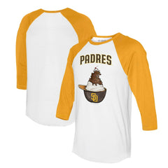 MLB San Diego Padres Tiny Turnip Unisex Sundae Helmet 3/4-Sleeve Raglan T-Shirt