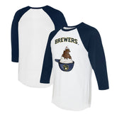 MLB Milwaukee Brewers Tiny Turnip Unisex Sundae Helmet 3/4-Sleeve Raglan T-Shirt