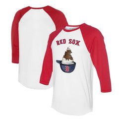 MLB Boston Red Sox Tiny Turnip Unisex Sundae Helmet 3/4-Sleeve Raglan T-Shirt