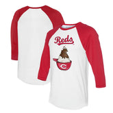 MLB Cincinnati Reds Tiny Turnip Unisex Sundae Helmet 3/4-Sleeve Raglan T-Shirt