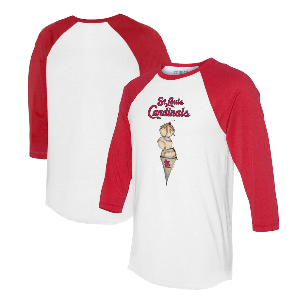MLB St. Louis Cardinals Tiny Turnip Unisex Triple Scoop 3/4-Sleeve Raglan T-Shirt