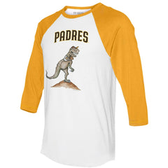 MLB San Diego Padres Tiny Turnip Unisex TT Rex 3/4-Sleeve Raglan T-Shirt