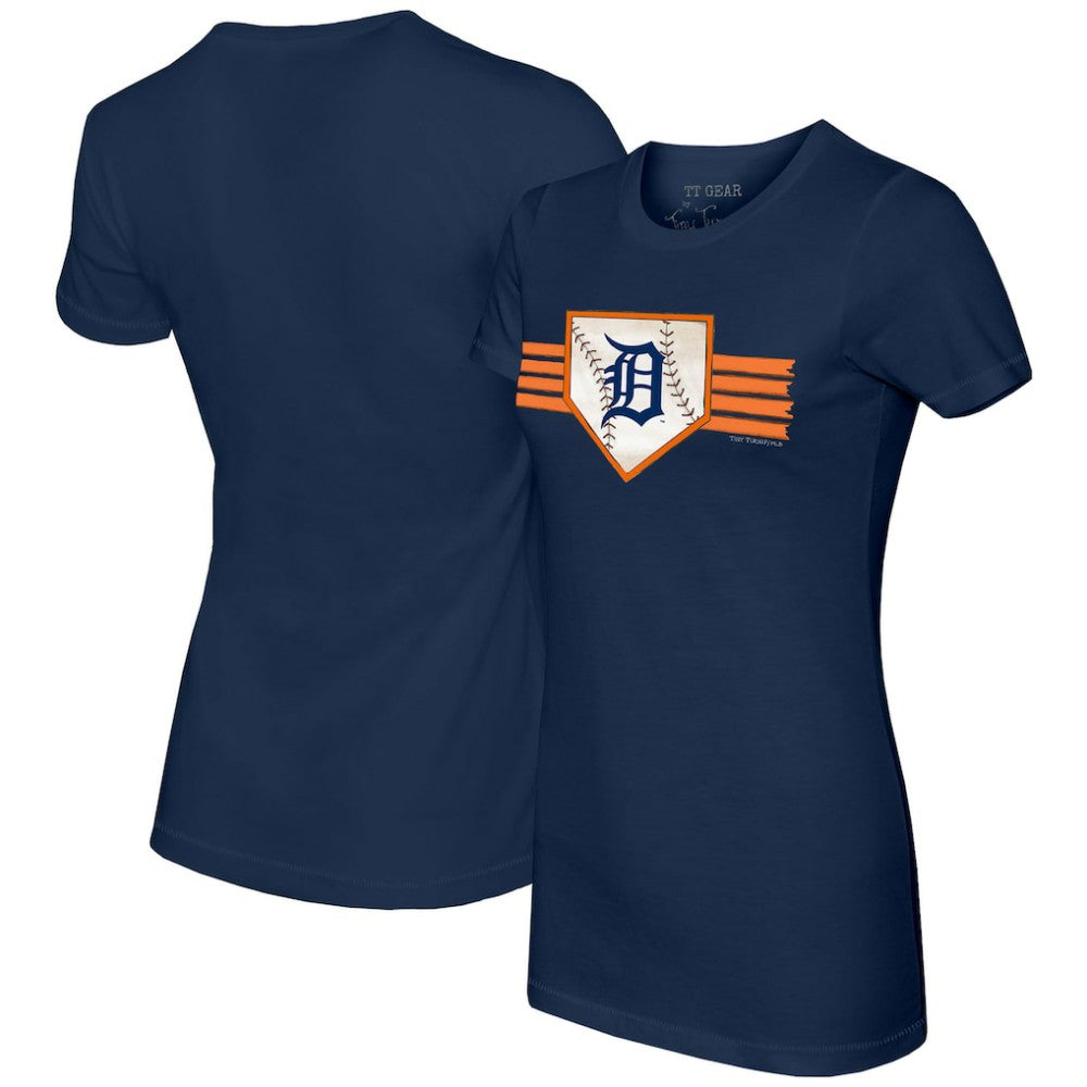 MLB Detroit Tigers Tiny Turnip Women's Base Stripe T-Shirt