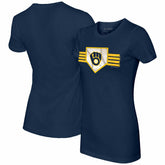 MLB Milwaukee Brewers Tiny Turnip Women's Base Stripe T-Shirt