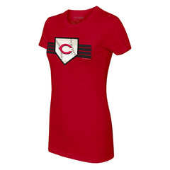 MLB Cincinnati Reds Tiny Turnip Women's Base Stripe T-Shirt