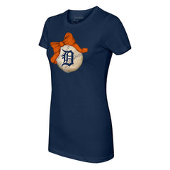 MLB Detroit Tigers Tiny Turnip Women's Baseball Bow T-Shirt