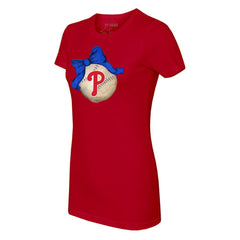 MLB Philadelphia Phillies Tiny Turnip Women's Baseball Bow T-Shirt