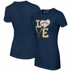 MLB Milwaukee Brewers Tiny Turnip Women's Baseball Love T-Shirt