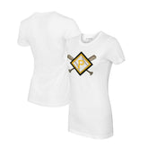 MLB Pittsburgh Pirates Tiny Turnip Women's Diamond Cross Bats T-Shirt