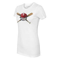 MLB Philadelphia Phillies Tiny Turnip Women's Hat Crossbats T-Shirt
