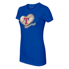 MLB Texas Rangers Tiny Turnip Women's Heart Banner T-Shirt