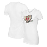 MLB Cincinnati Reds Tiny Turnip Women's Heart Banner T-Shirt